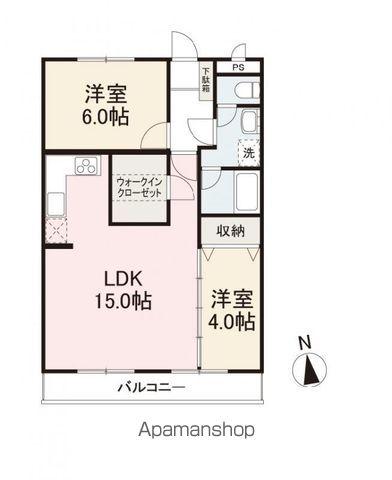 ニュースカイハイツ太田(2LDK/3階)の間取り写真