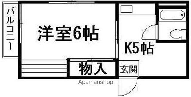メゾン富士岡山(1K/2階)の間取り写真