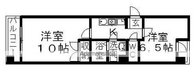 ヴェリエール・ドゥ・セ(2K/3階)の間取り写真