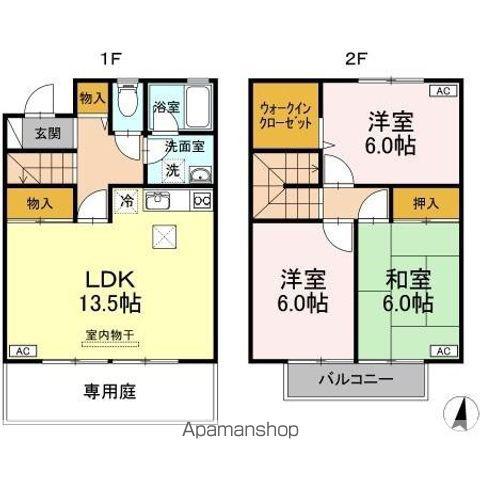 ガーデンタウン松島　Ｃー１棟(3LDK)の間取り写真