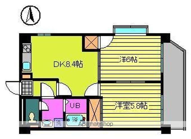 グレイスフル立花(2DK/3階)の間取り写真