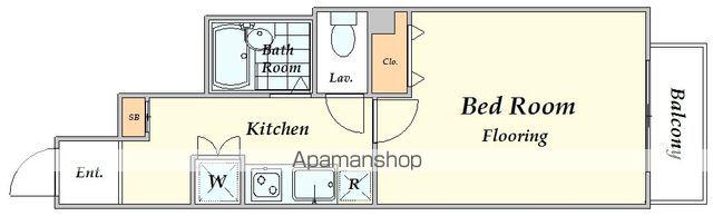 エスコートノヴェル代々木公園(1K/3階)の間取り写真
