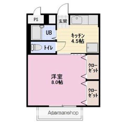ストーク稲葉 B(1K/2階)の間取り写真