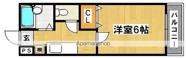 パークサイドハイツ(1K/4階)の間取り写真