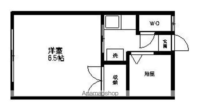 川内高角ハイツ(1K/2階)の間取り写真