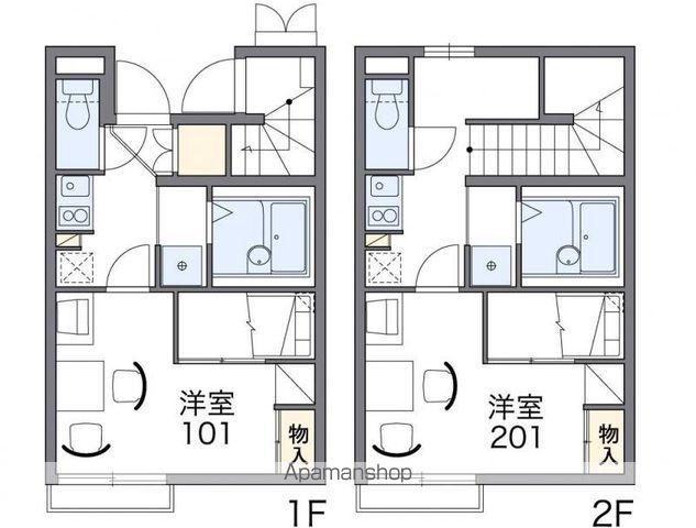 レオパレスラ スリーズ(1K/2階)の間取り写真
