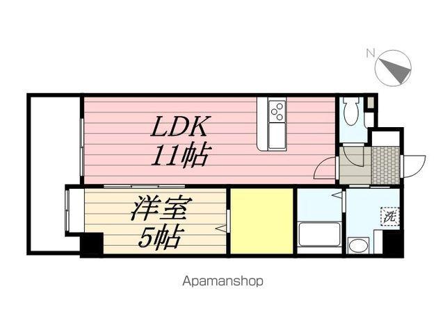 サンパーク板付(1LDK/4階)の間取り写真