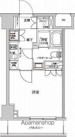 セジョリ墨田両国(1K/6階)の間取り写真
