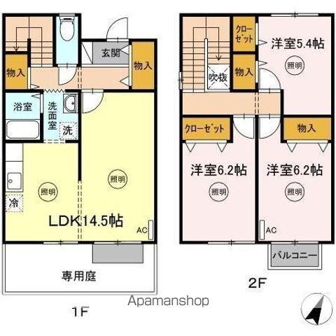 ユニフレックス西宝町(3LDK/1階)の間取り写真