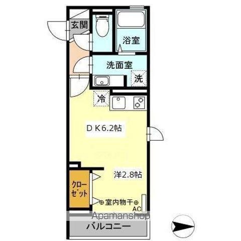 セジュール春日町2(1DK/2階)の間取り写真