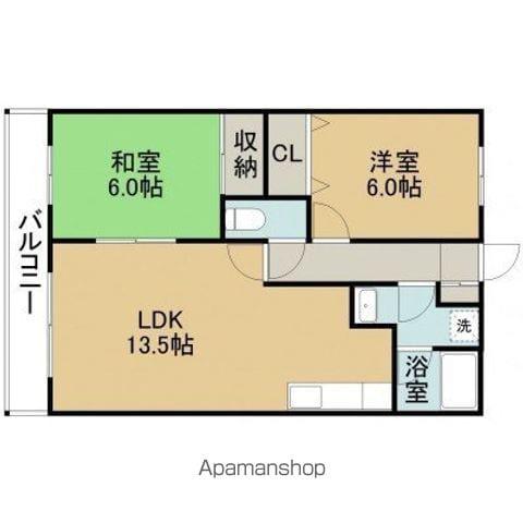 メゾンM・A(2LDK/1階)の間取り写真