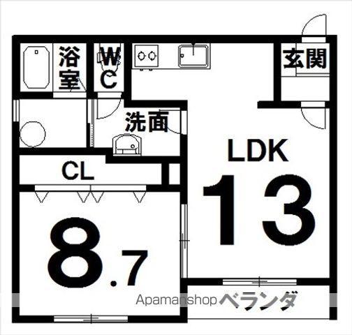 あかつきニュータウンA棟(1LDK/4階)の間取り写真