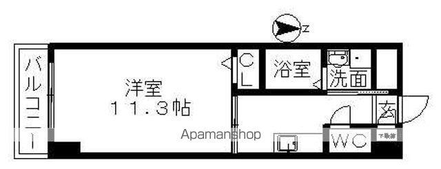 グランデージ則武(1K/9階)の間取り写真