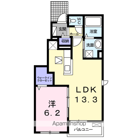 リベラメンテ Ⅰ(1LDK/1階)の間取り写真