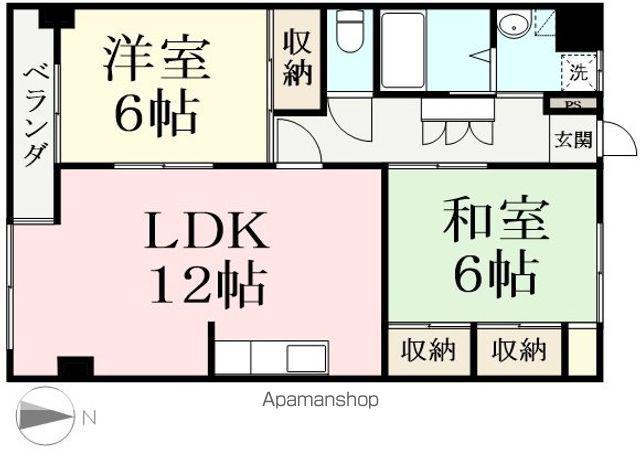 サンビレッジ円山(2LDK/5階)の間取り写真