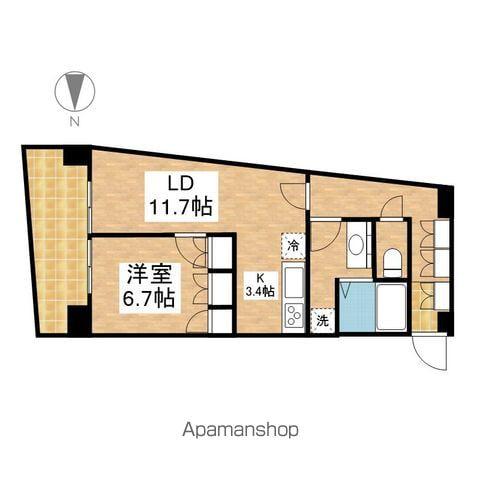 セイント橘(1LDK/8階)の間取り写真