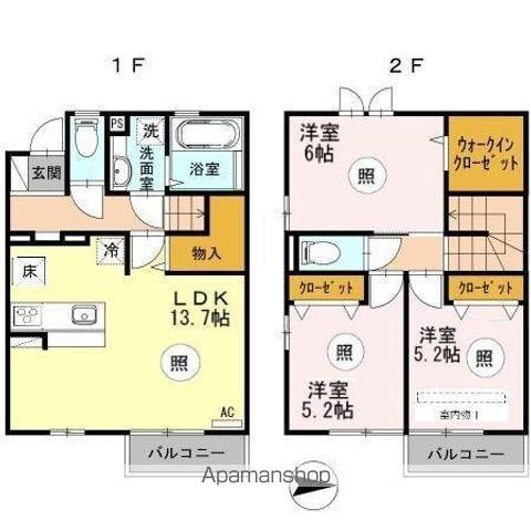 メゾンランタン(3LDK/1階)の間取り写真
