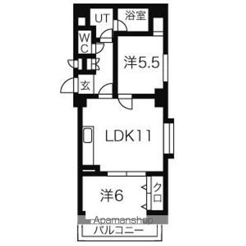 紫苑大通(2LDK/4階)の間取り写真