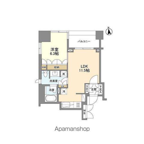 LASANTE 麻布十番(1LDK/9階)の間取り写真