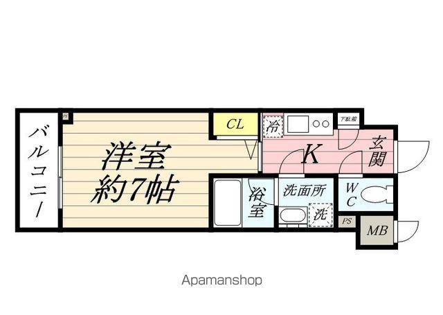 ZOOM横濱イースト(1K/4階)の間取り写真