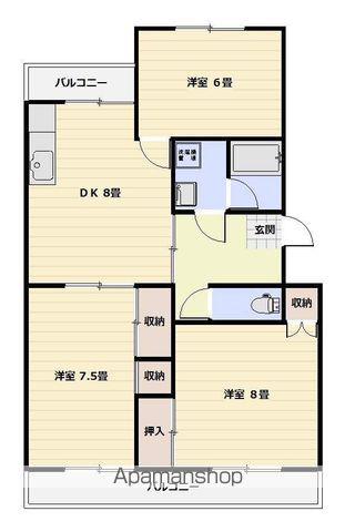 ハイツ福寿園2(3DK/2階)の間取り写真