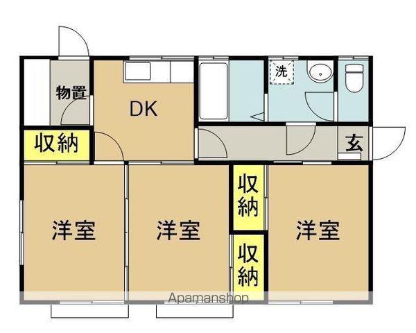 福島交通飯坂線 泉駅(福島交通) 徒歩7分 1階建 築37年(3DK)の間取り写真
