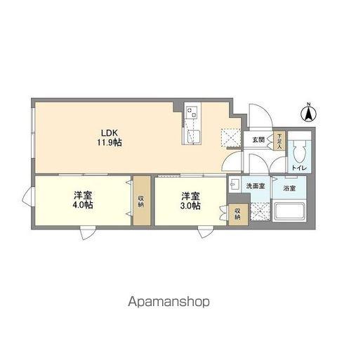 ウェルスクエア笹塚Ⅱ(2LDK/4階)の間取り写真