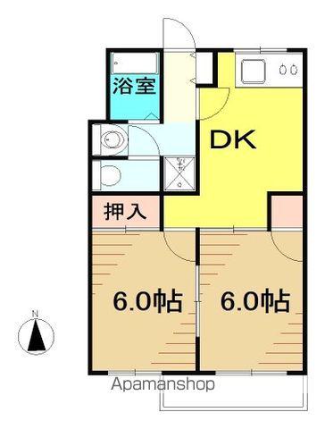 ヤマトハイツA(2DK/1階)の間取り写真