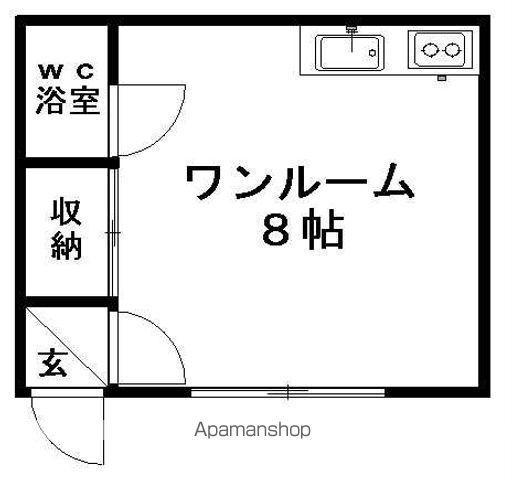 北菱パークハイツ(ワンルーム/1階)の間取り写真