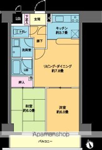 ホワイトプラザ会津(2LDK/5階)の間取り写真