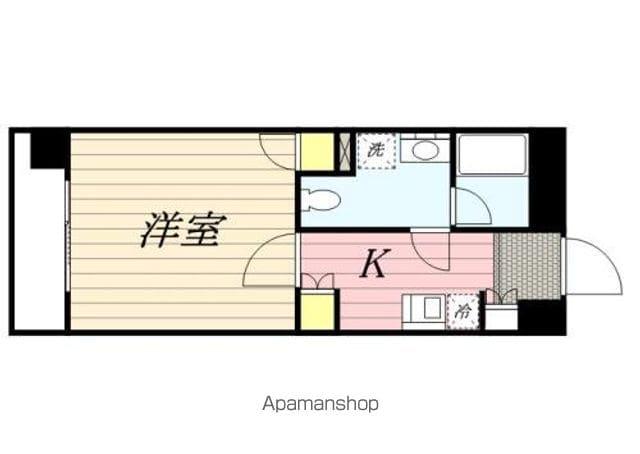 ウイングコート花見(1K/2階)の間取り写真