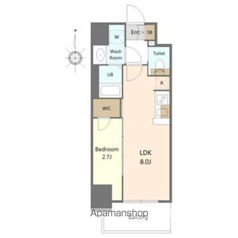 SーRESIDENCE亀島駅前ASCENTキャンペー(1LDK/7階)の間取り写真