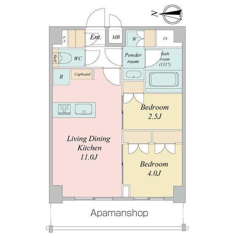 LIME RESIDENCE KAWAGUCHI イースト(2LDK/8階)の間取り写真