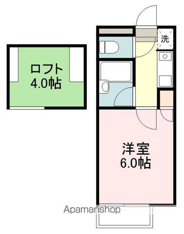 サンライズハッコウ小松島(1K/1階)の間取り写真