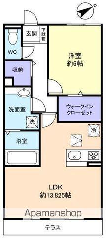 ラックヒル(1LDK/1階)の間取り写真