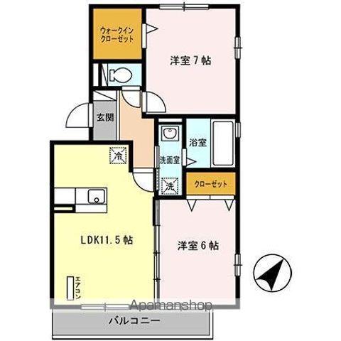 ジョイアポスト A(2LDK/3階)の間取り写真