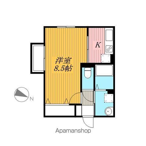 シャルドネA棟(1K/2階)の間取り写真
