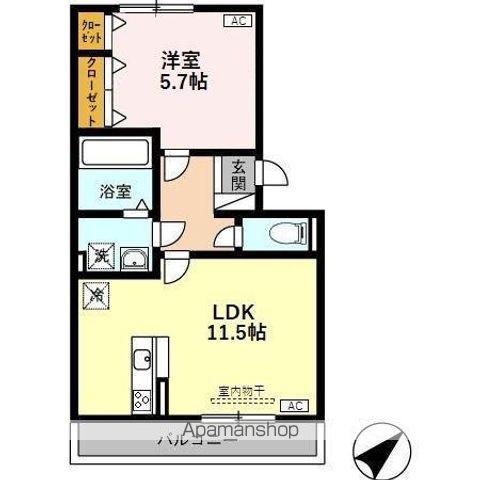 LA・FLORESTA(1LDK/2階)の間取り写真
