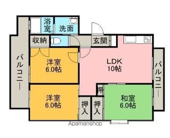 スカイマンション日吉(3LDK/1階)の間取り写真