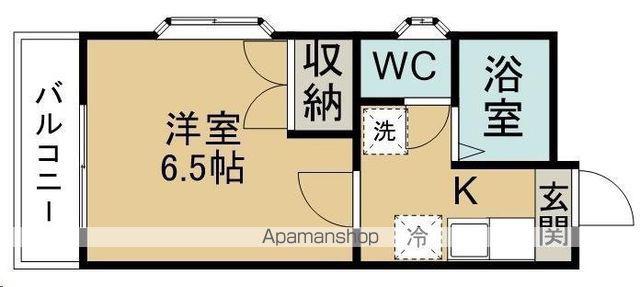 アイゼルハイネ南光台(1K/2階)の間取り写真