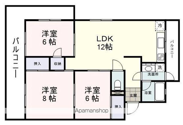 サンハイツ草薙(3LDK/2階)の間取り写真