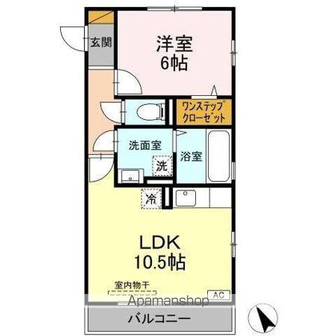 プリモフィオーレ(1LDK/3階)の間取り写真