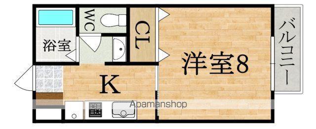 アイビー21 B棟 (1K/1階)の間取り写真