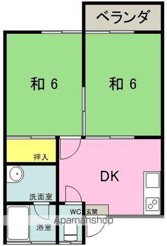 三倉ハイツ1(2DK/1階)の間取り写真