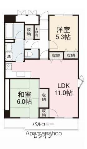 CRESTCOURTK2(2LDK/3階)の間取り写真