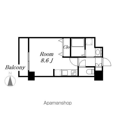パルティール金山(ワンルーム/6階)の間取り写真