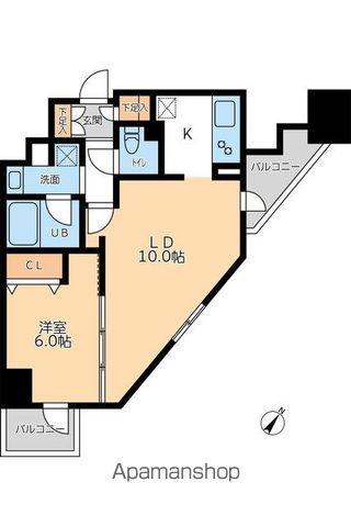 ドゥーエ幡ヶ谷(1LDK/16階)の間取り写真