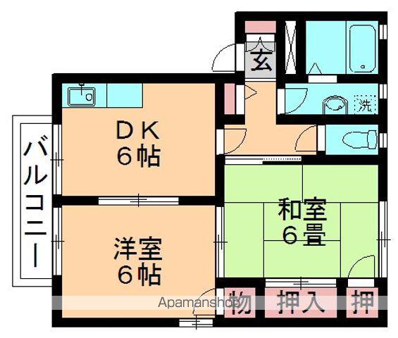 グランドール・カズ(2DK/1階)の間取り写真