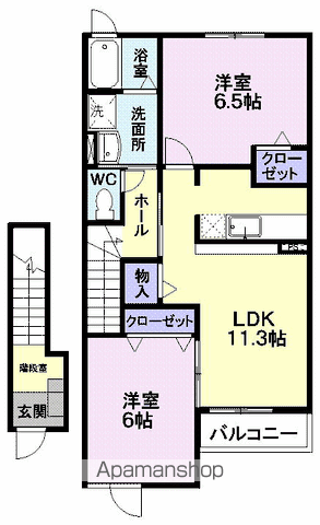 ボニ-トB(2LDK/2階)の間取り写真