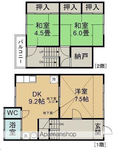 タウンハウス向山(3DK/1階)の間取り写真